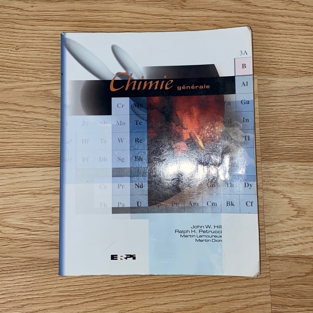 General chemistry textbook in french for Cégep